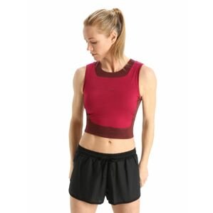 dámské tílko ICEBREAKER Wmns ZoneKnit™ Cropped Bra-Tank, Cherry/Espresso/Cb velikost: L