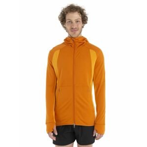 ICEBREAKER Mens Merino Quantum ZoneKnit LS Zip Hoodie, Earth/Solar velikost: S