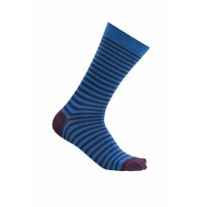 Pánské merino ponožky ICEBREAKER Mens Lifestyle Fine Gauge Crew Stripe, Lazurite/Nights/Royalna velikost: 42,5-49 (LXL)