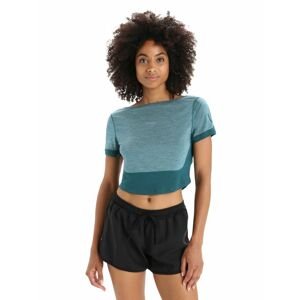 ICEBREAKER Wmns ZoneKnit™ SS Scoop Back Tee, Green Glory Heather/Green Glory velikost: XS