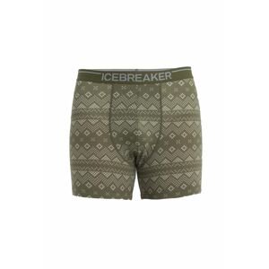 ICEBREAKER Mens Merino 150 Anatomica Boxers First Snow, Loden/Snow/Aop velikost: XL