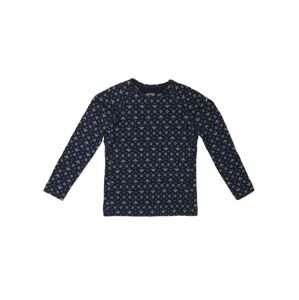 Dětské merino triko dlouhý rukáv ICEBREAKER Kids Mer200 Oasis LS Crewe First Snow, Midnight Navy/Snow velikost: 8