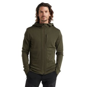 Pánská mikina ICEBREAKER Mens Quantum III LS Zip Hood, Loden velikost: XL