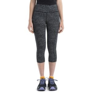 ICEBREAKER Wmns Merino Fastray High Rise 3/4 Tights Topo, Black/Snow/Aop velikost: L