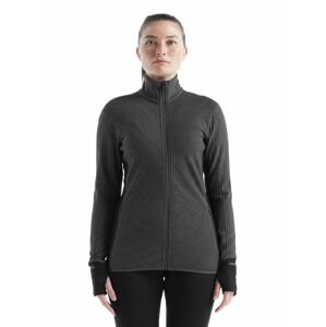 Dámská merino mikina, zip ICEBREAKER Wmns Descender LS Zip, Jet Heather/Black velikost: XL