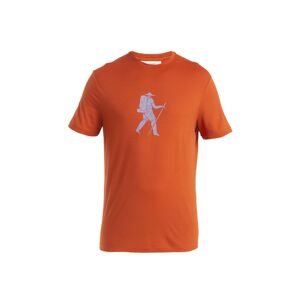 Pánské merino triko krátký rukáv ICEBREAKER Mens Merino 150 Tech Lite III SS Tee Trail Hiker, Molten velikost: S