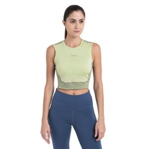 Dámské merino tílko ICEBREAKER Wmns Merino 125 ZoneKnit™ Energy Wind Cropped Bra-Tank, Lichen/Glazen/Cb velikost: XS