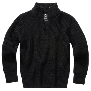 Svetr dětský Brandit Marine Pullover Troyer černý Barva: BLACK, Velikost: 122/128